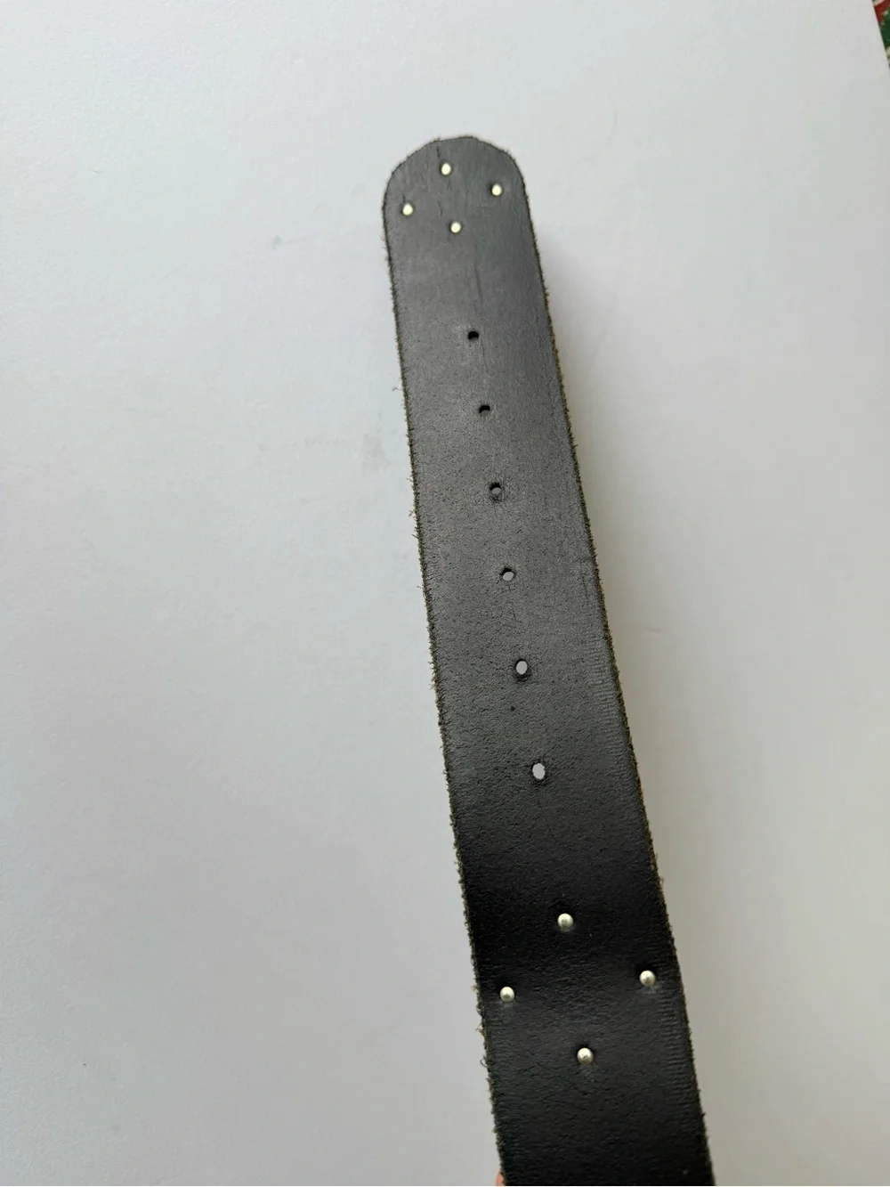 Vintage Etro Leather Belt Men 40-100-115  Made In Switzerland Animal Metal studs